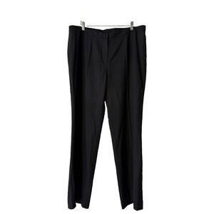 Escada Black Wide Leg Dress Pants Women 46 Viscose Wool‎ Blend Tailored Trousers
